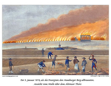 De Franzosen brennt den Hamborger Berg af