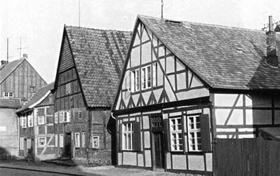 Rehna, Möhlenstraat 14, 16, 18 in't Johr 1970 (egen Opnahm) 